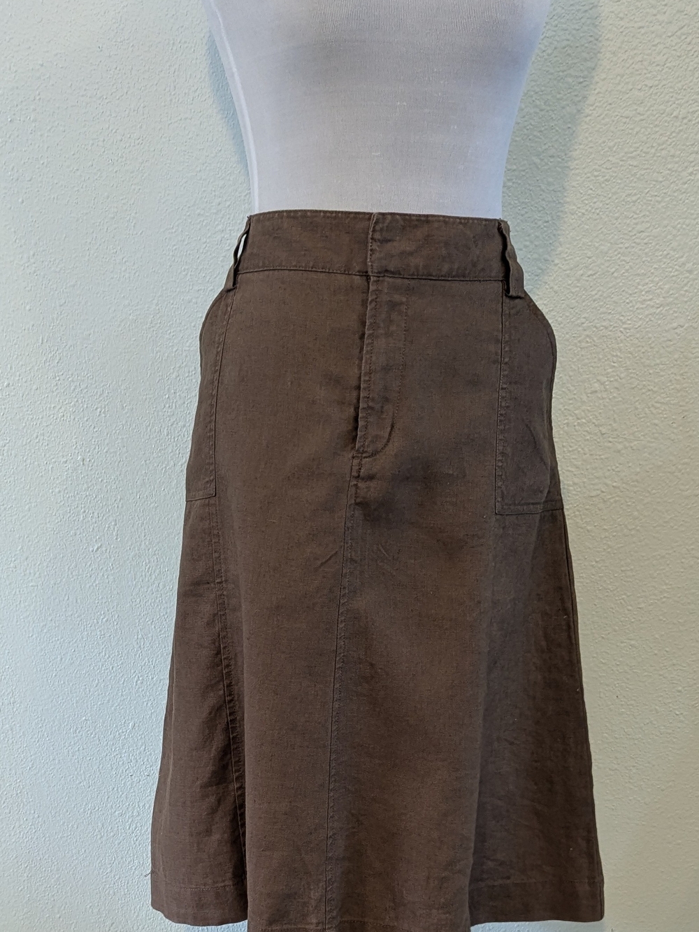 Eddie Bauer Brown A-Line Midi Skirt